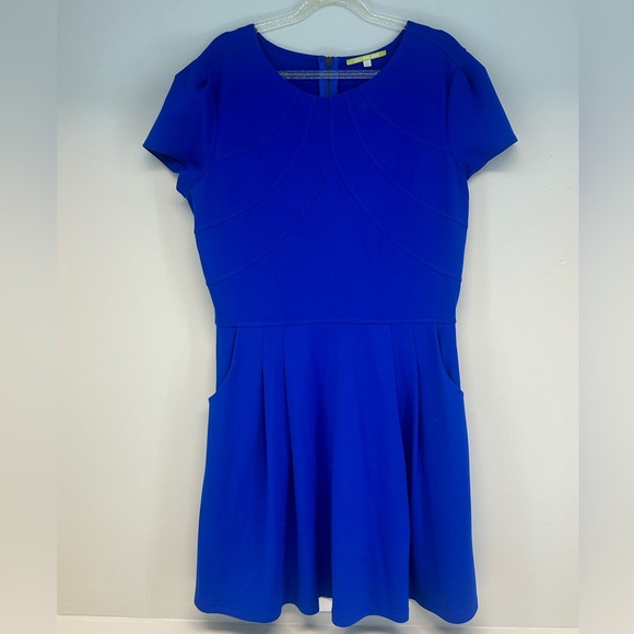 Gianni Bini royal blue skater dress size large with pockets - Picture 2 of 8